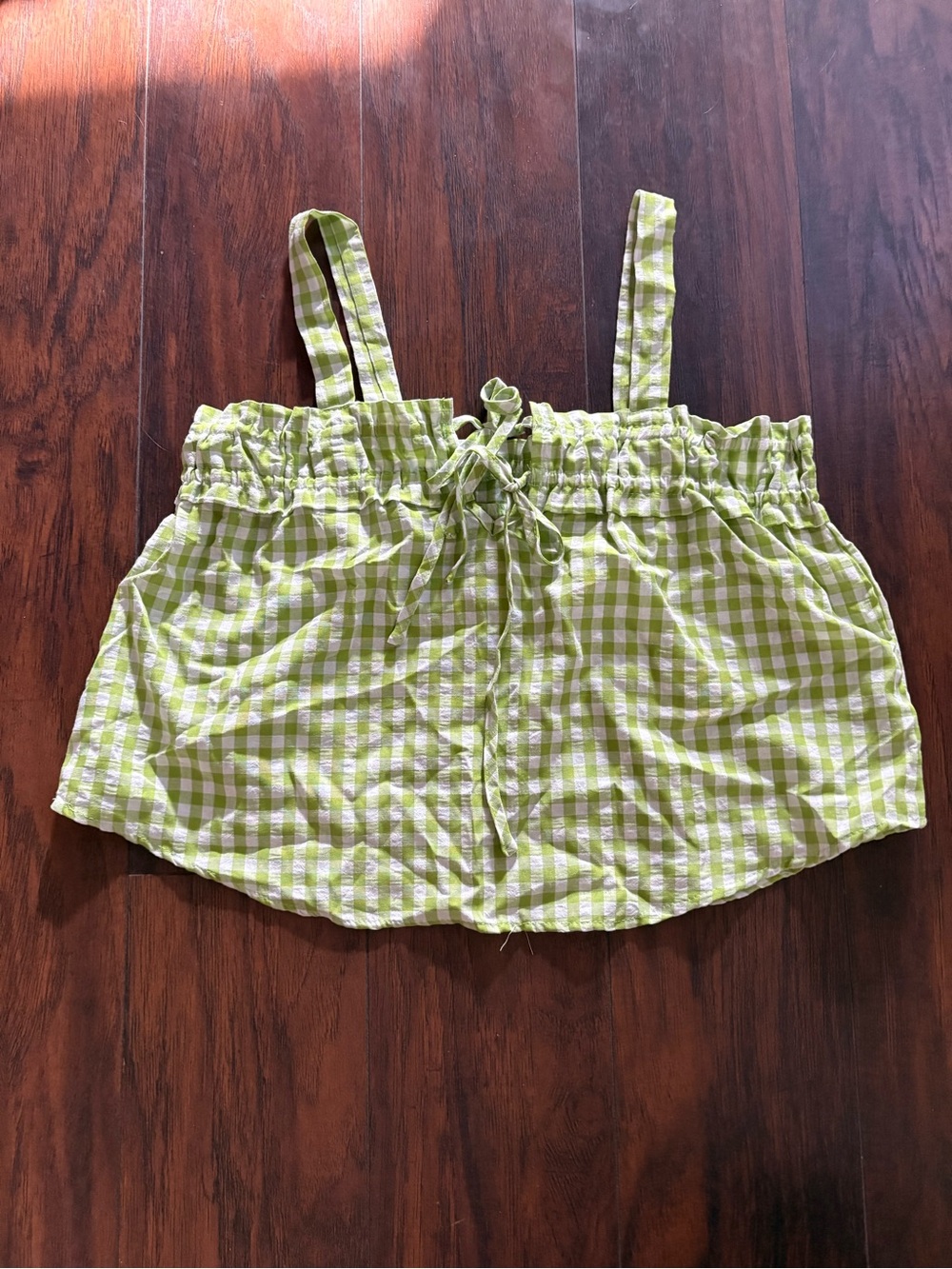Urban Outfitters Lime Green Gingham Tank Top